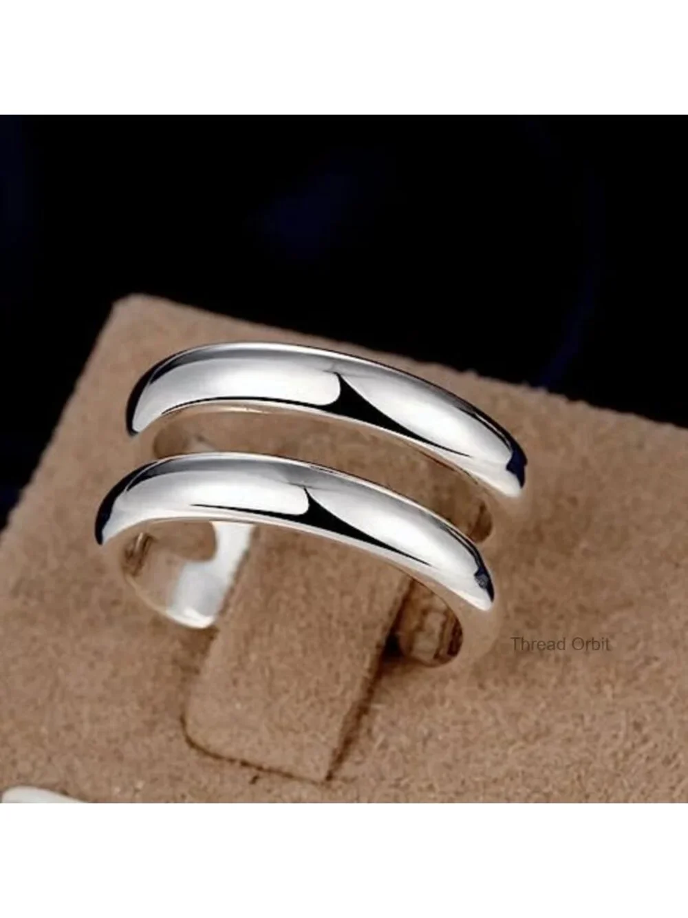 925 Sterling Silver Stacking Ring Adjustable Chunky Band